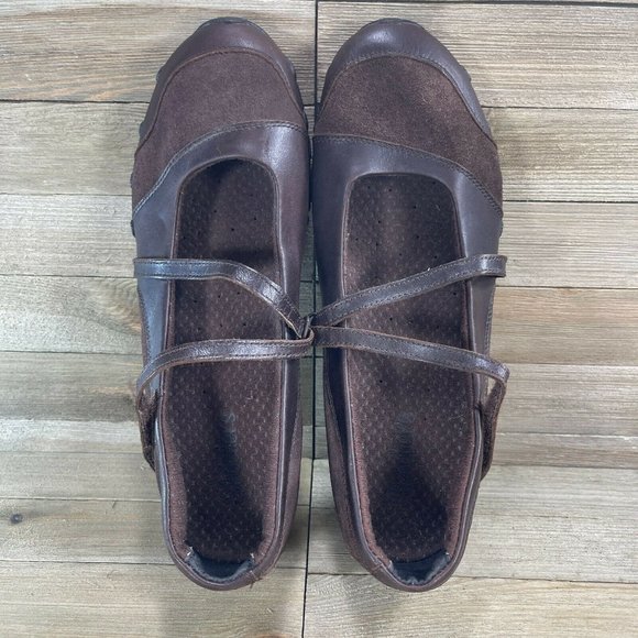 Skechers Womens Size 10 Brown Mary Jane Slip On Leather Shoes SN21571 Round Toe - Picture 5 of 9